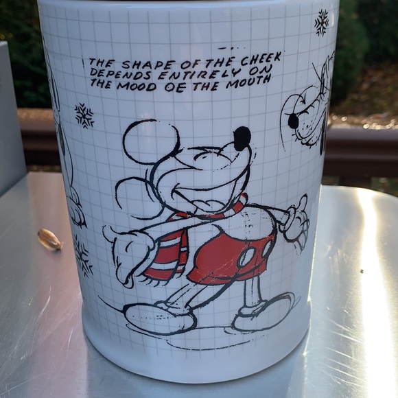 New Mickey Mouse Christmas Holiday Sketchbook Pet Treat Canister - Picture 4 of 12